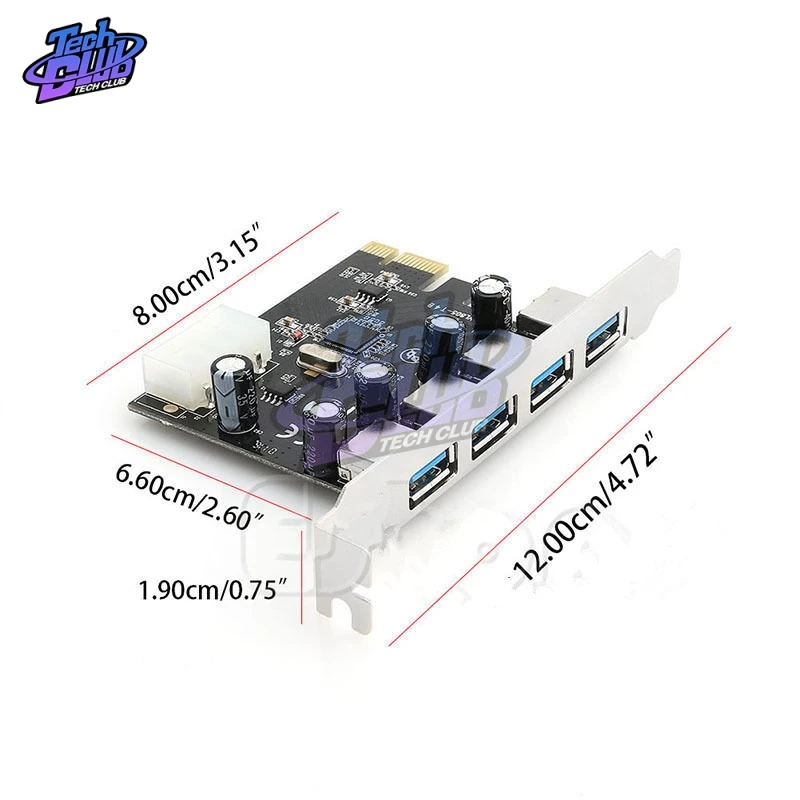 4 порта PCI E к USB 3 0 HUB Express адаптер расширения скорость 5 Гбит/с надежный через чипсет