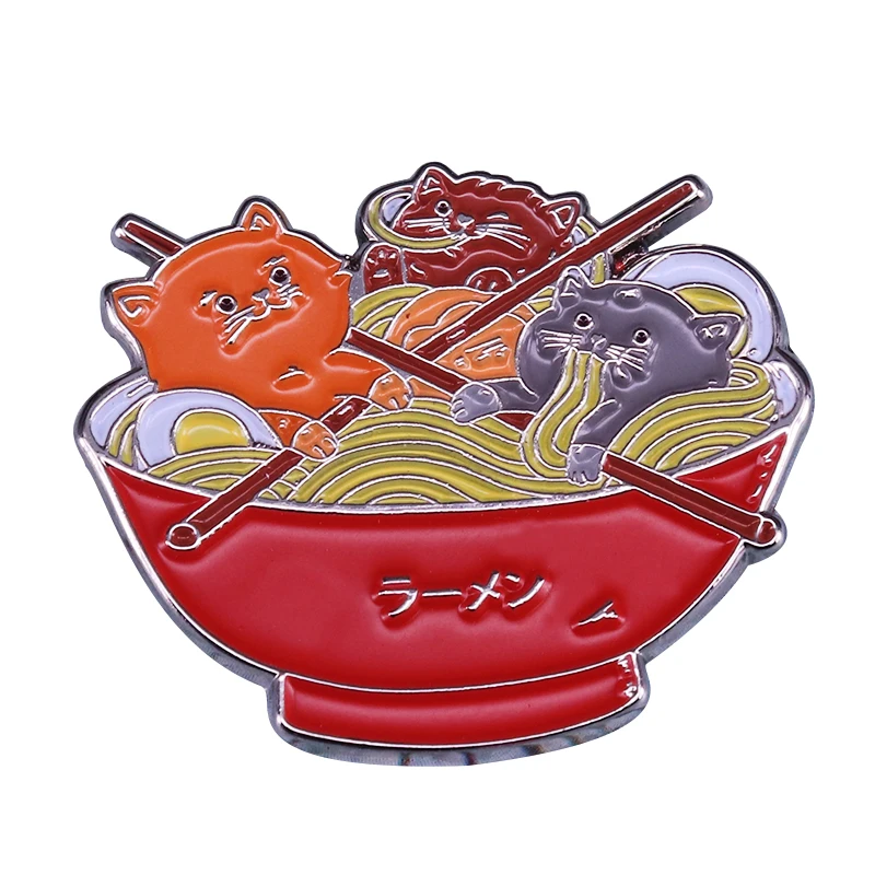 

The Great Ramen Cats Brooch Cute Japanese Food Lovers Perfect Accessory