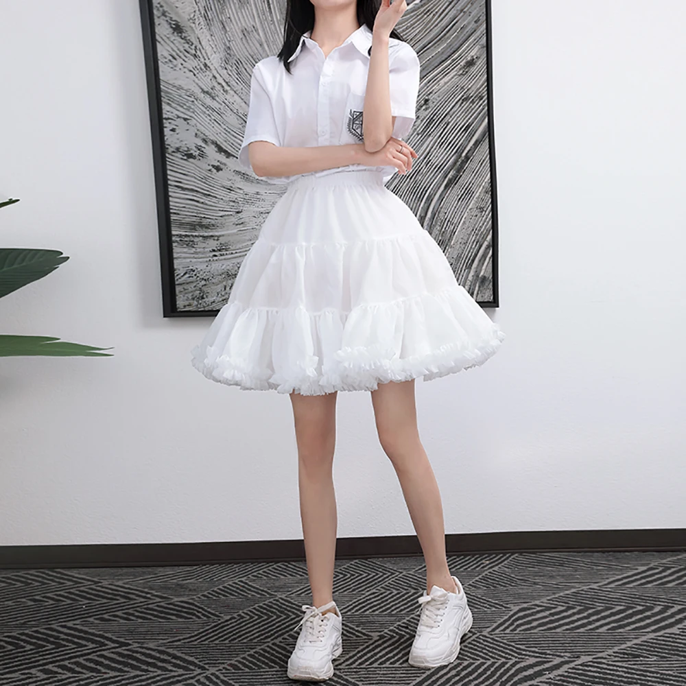 

Новинка 2021, мягкая Тюлевая Регулируемая юбка без косточек в стиле "Лолита", милая элегантная юбка для повседневной носки и Косплея