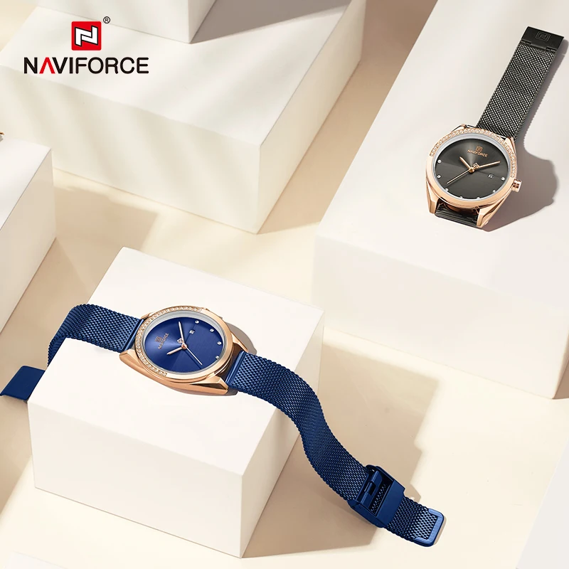 Часы наручные NAVIFORCE женские кварцевые роскошные модные водонепроницаемые
