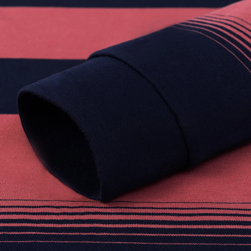 

Men Polo Shirt 2021 Men Business Casual Breathable Striped Long Sleeve Polo Shirt Pure Cotton Work Clothes Polos