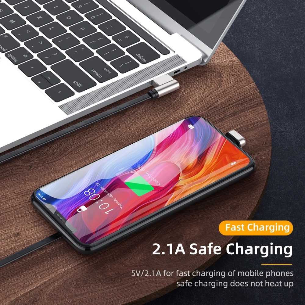 

L-Type Micro USB Charger Cable 90 Degree Nylon Microusb Charging Data Cord For Samsung Xiaomi Huawei Mobile Phone Charging Cable