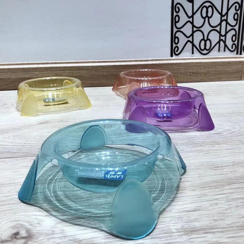 

Pet Supplies Candy Color Transparent Crystal Single Bowl Dog Food Bowl Cat and Dog Bowl Pet Supplies Dog Bowl Pet Food Bowl