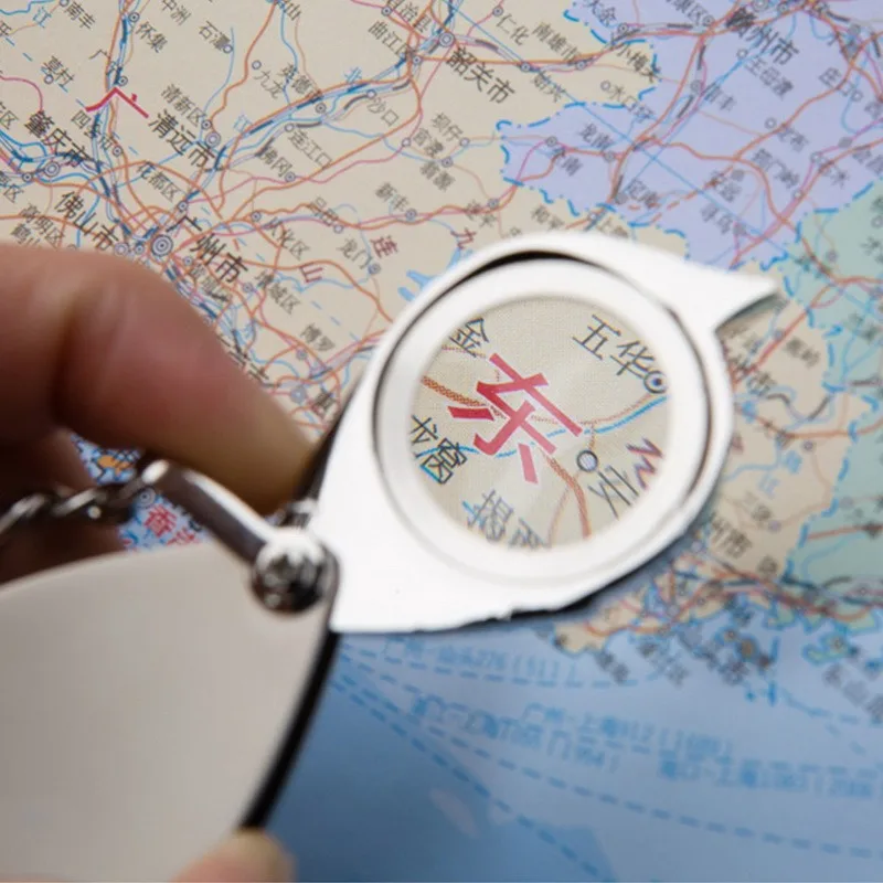 Ручной складной мини-брелок с увеличительным стеклом 10X портативный ручной