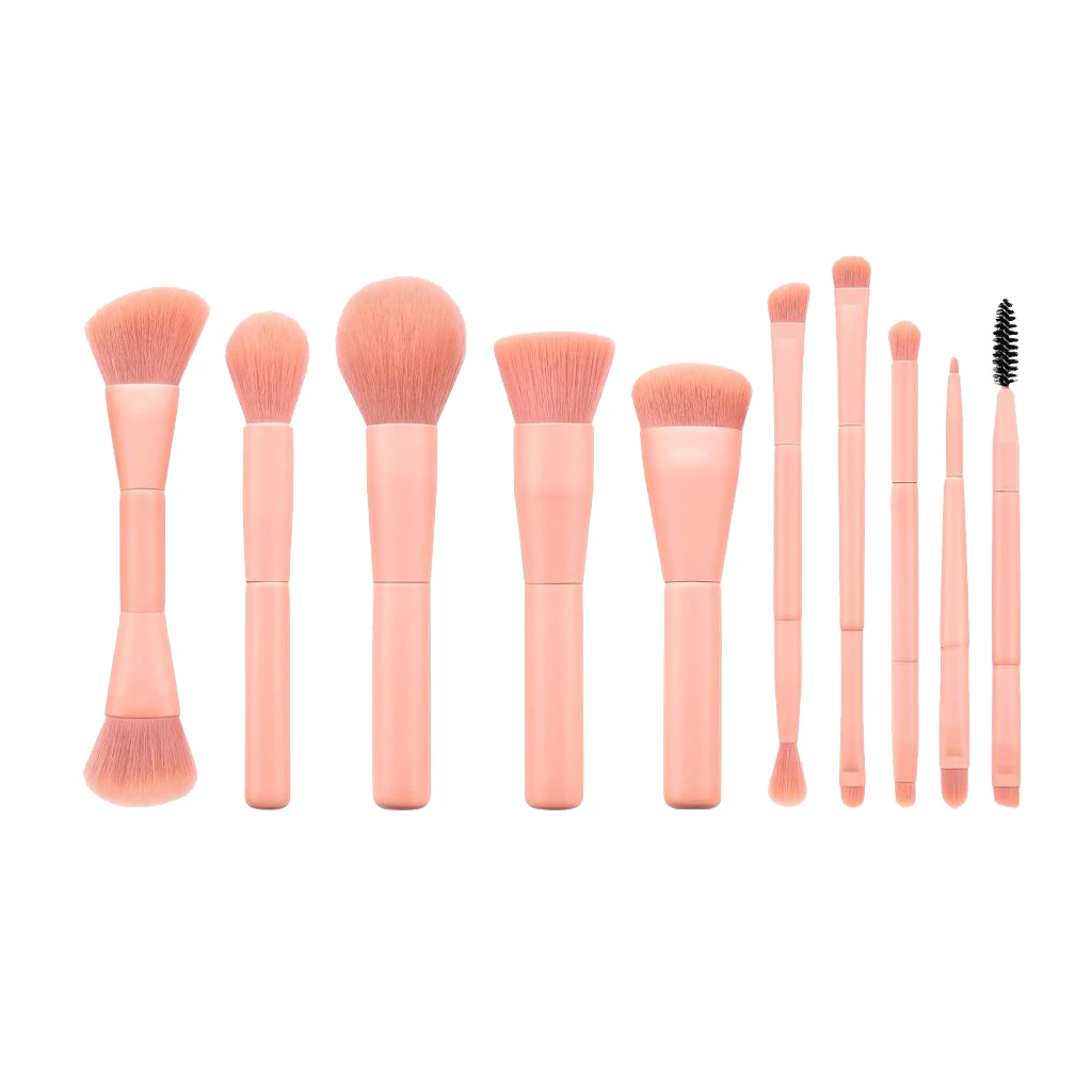 

Portable Pink Makeup Brushes Blusher Liquid Powder Cream Mascara Brush