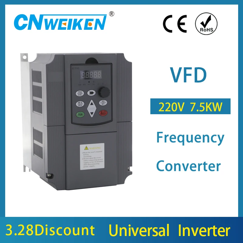 

VFD Inverter 1.5KW/2.2KW/4KW Frequency Converter ZW-AT1 3P 220V/110V Output CNC Spindle Motor Speed Control XSY-AT1