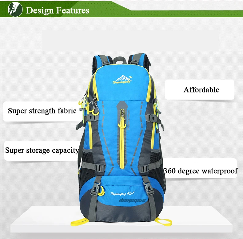 Водонепроницаемые походные рюкзаки большой емкости унисекс сумки для альпинизма кемпинга 45л спортивная сумка для путешествий походные рюкзаки