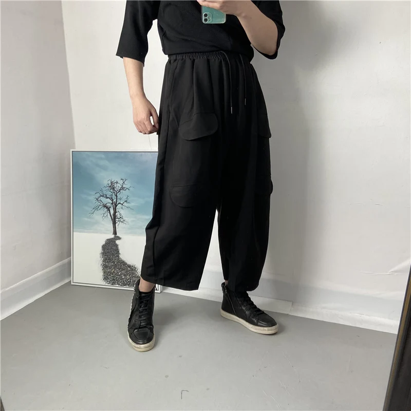 Men's Straight Pants Spring And Autumn New Harajuku High Street Casual Stretch Waistline Fashion Popular Loose Oversized Pants