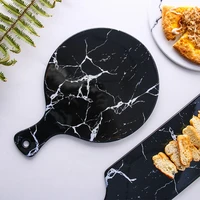 marble ceramic breakfast plate bread plate with handle tea plate household rectangular fruit plate pizza tray