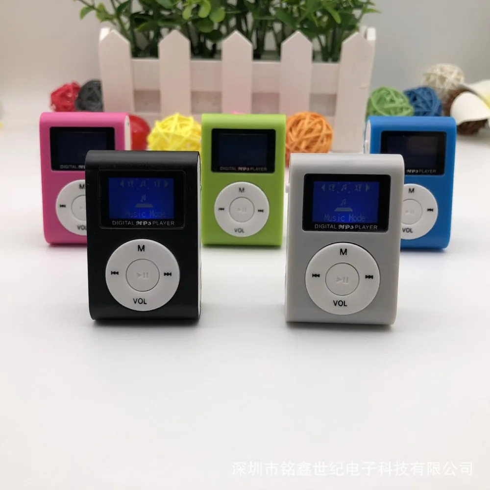 Маленький размер портативный MP3-плеер Мини ЖК-экран Поддержка 32 Гб TF карта