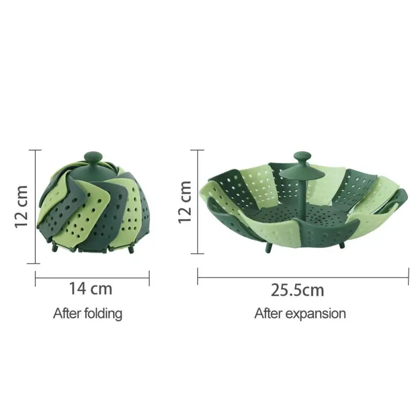

Folding Lotus Steamer Retractable Plastic Food Steaming Basket Fruit Vegetable Vapor Cooker Dish Steamer Drain Rack Cooking Tool