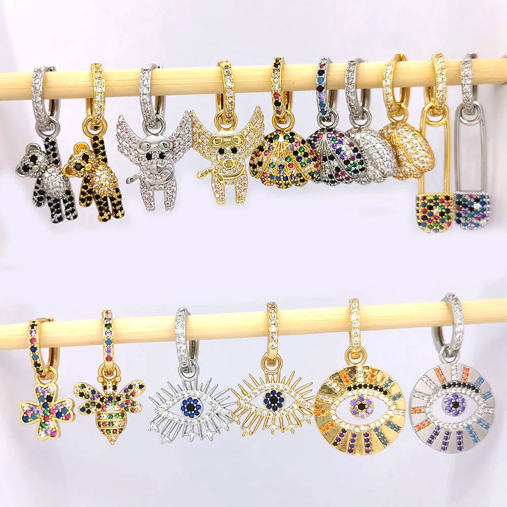 1 шт. маленький обруч Earing Shell сглаза булавка для безопасности свинья пчела медведь