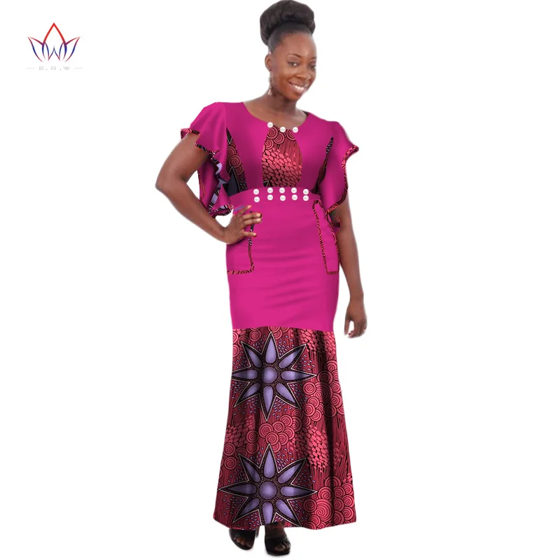 Африканские платья для женщин Дашики африканская одежда с принтом Высокая талия