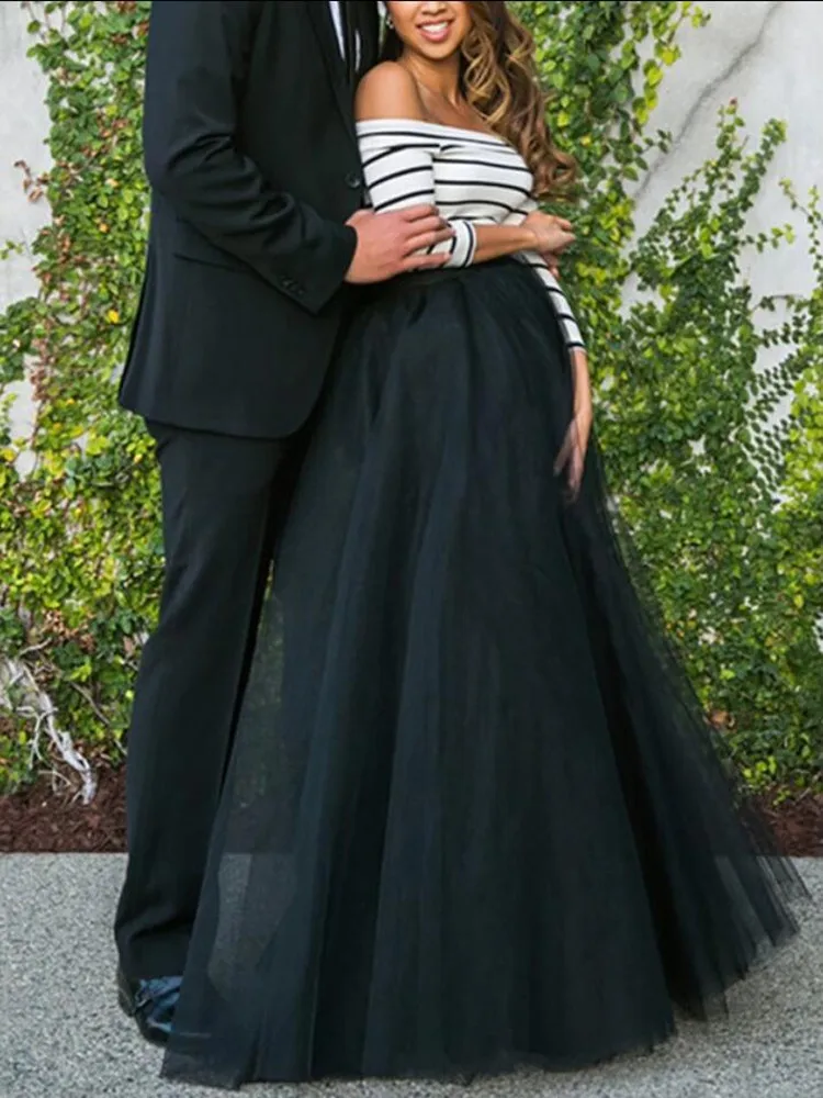 CHCDMP Maternity Pregnancy Mesh Stripe Leisure Dress Sexy Elegant Pregnant Clothing Suit For Women Photography | Мать и ребенок