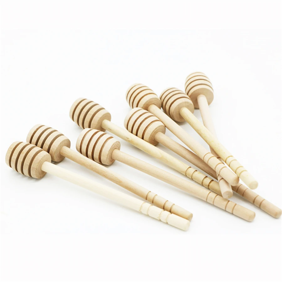 100 шт. 15 см деревянная медовая ложка-палочка для медовой банки с длинной ручкой