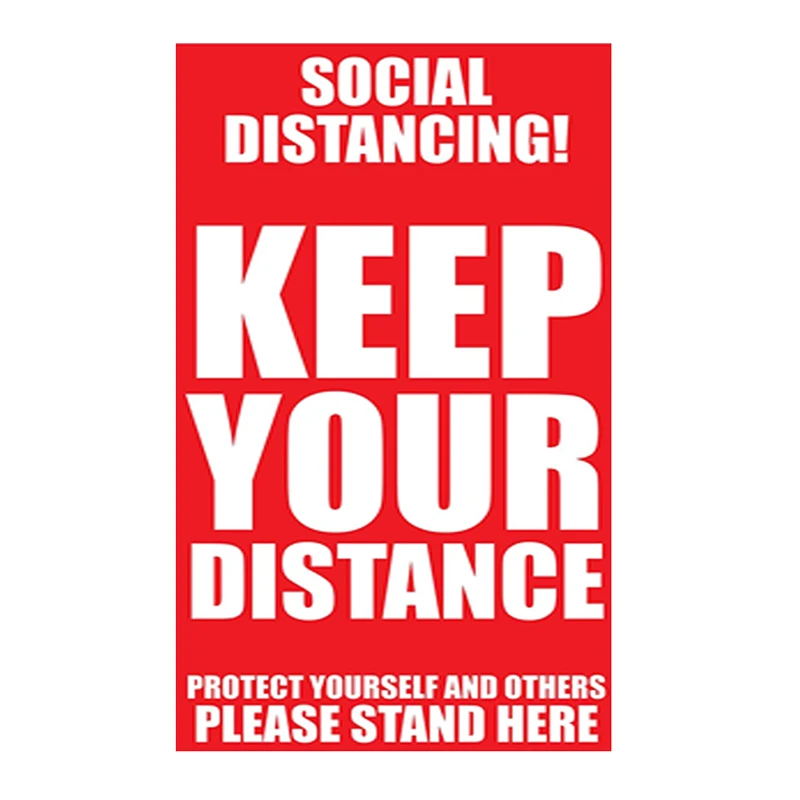 

Safety Warning Sticker Keep Your Distance Caution Decal for Public Occassion Market Mall VH99