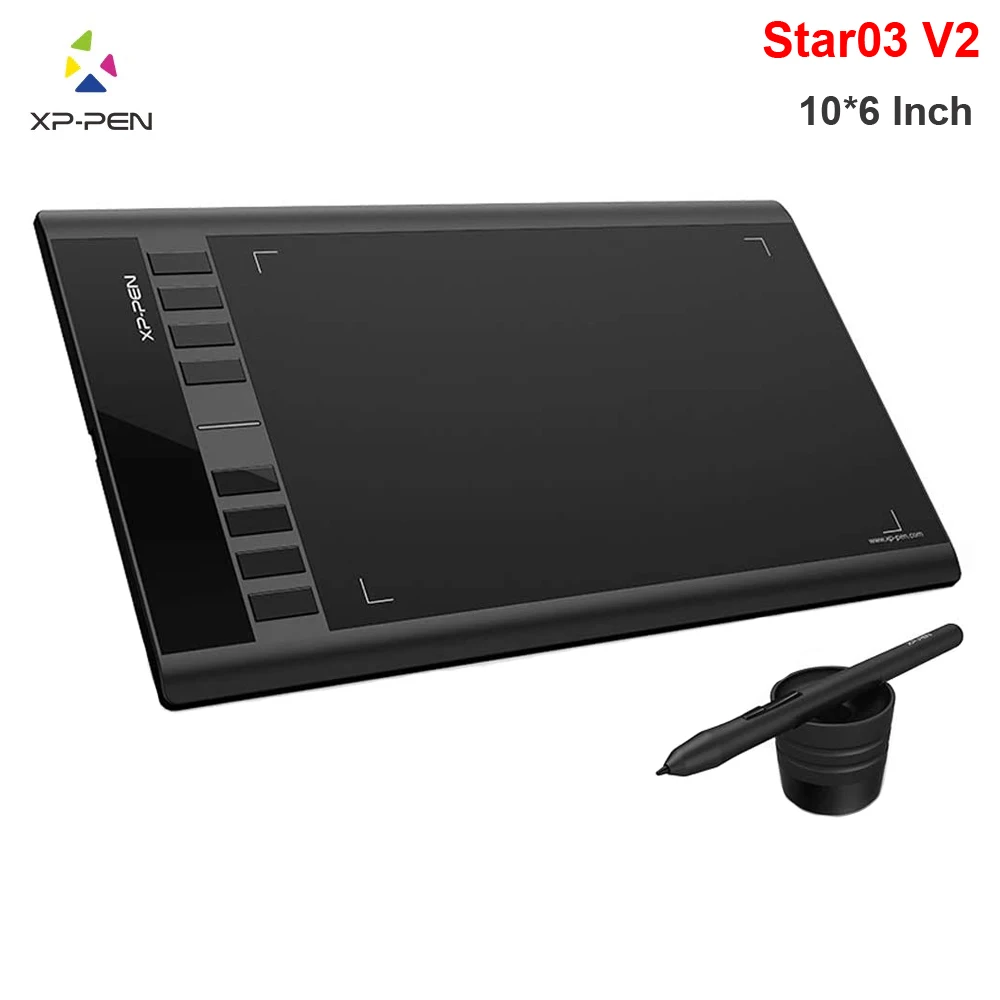XP PEN Star03 V2 рисунок графический планшет с 8 горячих клавиш Батарея без ручек 10x6