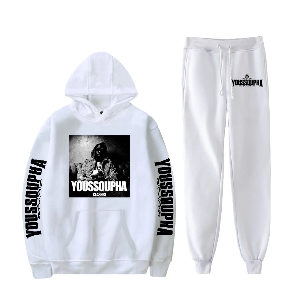 

Youssoupha casual Fashion Fall suit Hoodies Sportswear Hoodie Sweatshirt+Pant two pieceSet