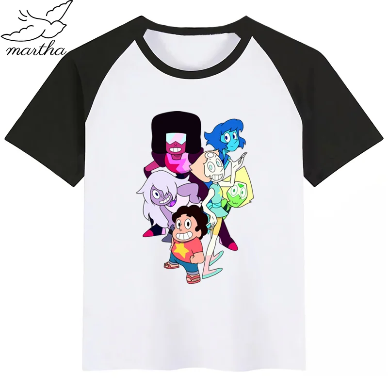Steven Universe/Новинка детская летняя повседневная футболка для мальчиков и девочек