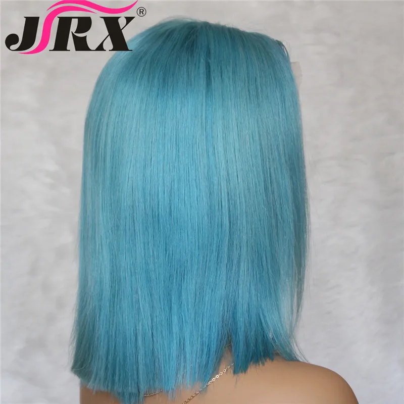 Светло голубой парик 8 28 дюймов бразильские волосы Remy фронта шнурка prepucked Glueless