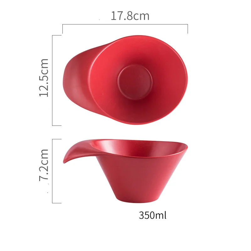 

Binaural Ceramic Salad Bowl Ice Cream Dessert Anti-scald Noodle Soup Dining Plates Sets Kitchen Restaurant Seasoning Tableware