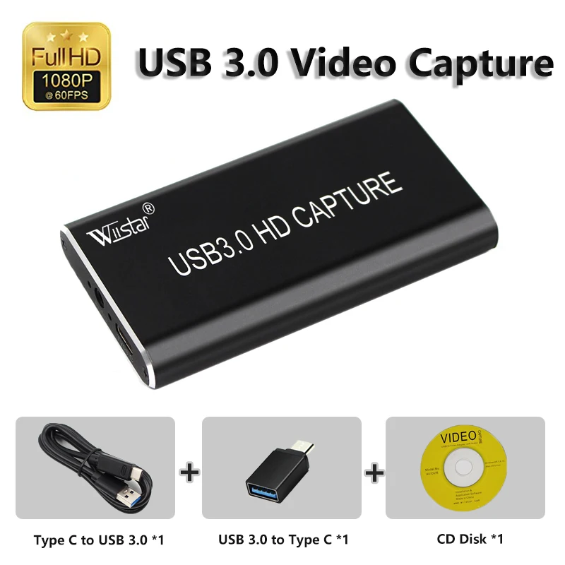 Wiistar HDMI к USB 3 0 видео захвата Dongle 1080P 60FPS Видео Аудио захватывающая игра рекордер