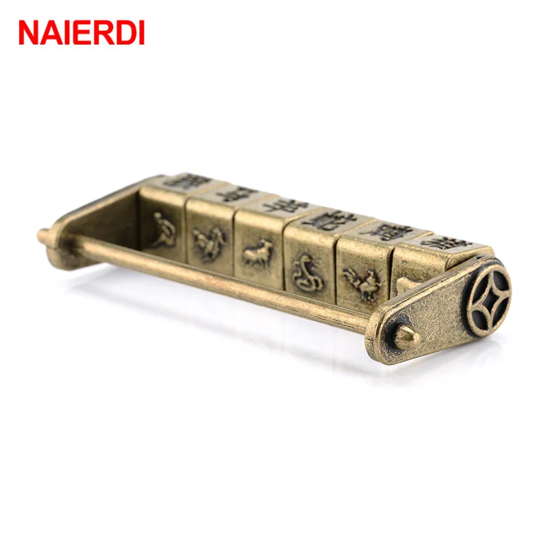 Винтажный бронзовый замок NAIERDI в китайском стиле с кодовым замком 90*37 мм|Замки| |