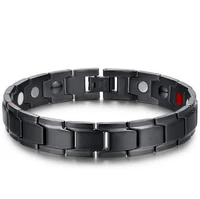 emf protection quantum energy bangle magnetic stainless steel bracelet with health care stones for men charm jewelry