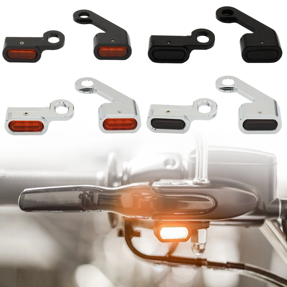 

Motorcycle Mini LED Turn Signals Indicators Running Blinker Amber Light With E Mark Handle Grip Lamp For Harley Softail Touring