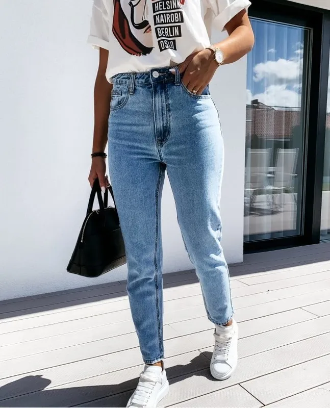 

2021 summer new fashion casual thin pants female jeans