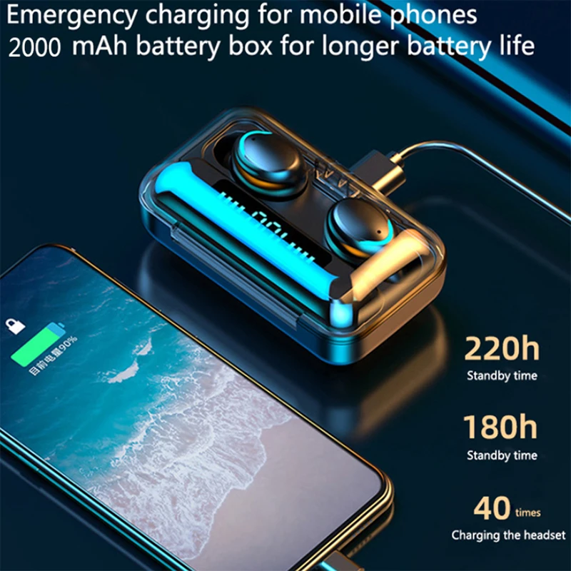 DREAMNICE наушники беспроводные IPX7 водонепроницаемые с шумоподавлением