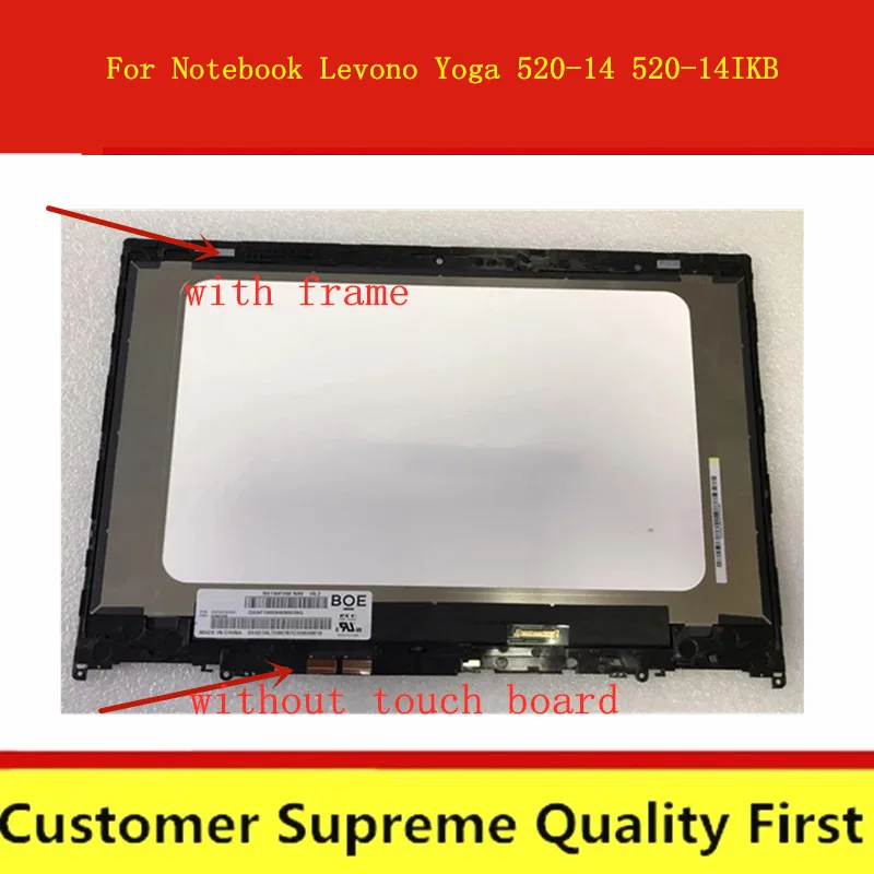 С рамкой HD FHD для Lenovo Yoga 520-14 80X8 81C8 520-14IKB 520 14 Flex 5-14 5-1470 ЖК-экран + сенсорный