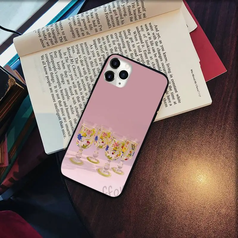 

Beautiful pink cup design Phone Case for iPhone 11 12 pro XS MAX 8 7 6 6S Plus X 5S SE 2020 XR Soft silicone