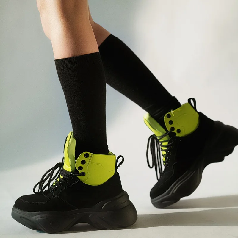 Повседневная Белая обувь Женские кроссовки на платформе из натуральной кожи