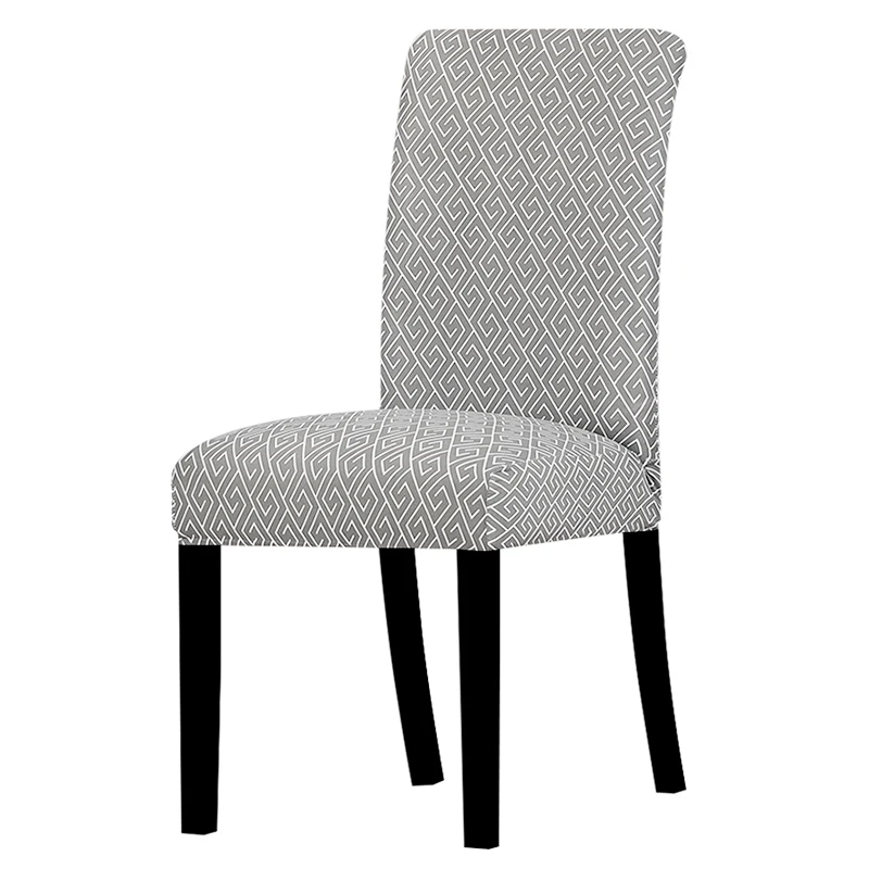 

1 Piece Grey Color Printed Chair Cover Washable Removable Big Elastic Seat Arm Covers Slipcovers Stretch For Banquet Hotel