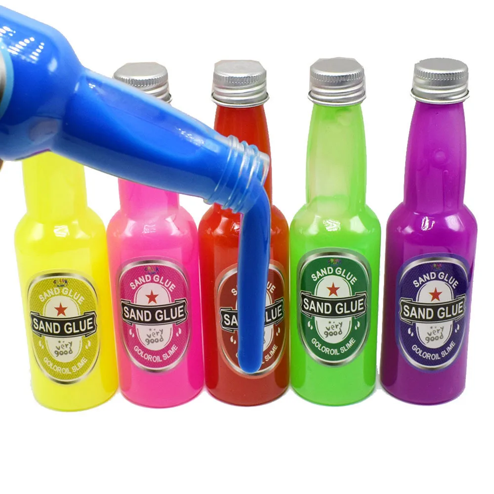 A DIY мягкая слизь 3 шт бочка слизи Goo глупой кляп детские игрушки-приколы вечерние шутки, развлечения бутылка пива грязи - Цвет: A