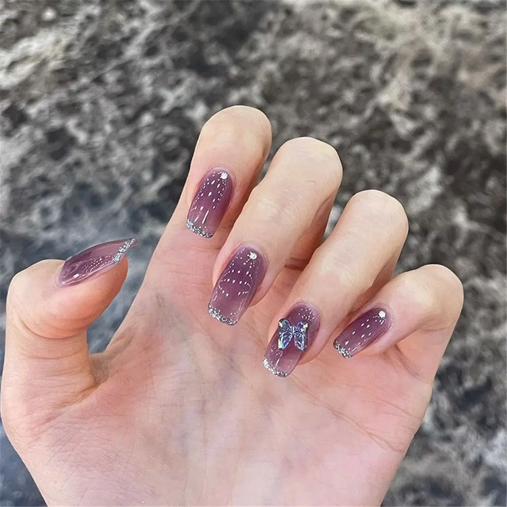 

Съемные украшения для дизайна ногтей инструмент для красоты самоклеящиеся Наклейки полное покрытие искусственные ногти градиентные Длинн...