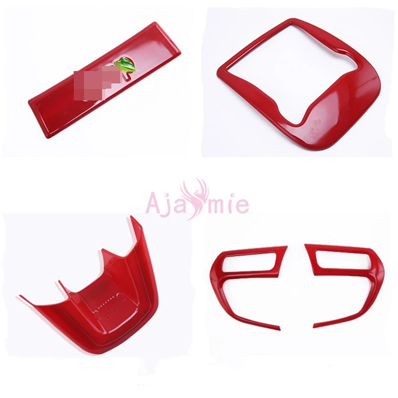 For Jeep Renegade 2016 2017 Interior Red Color Steering Wheel Reader lamp Gear Knob Trim Car Styling Accessories | Автомобили и