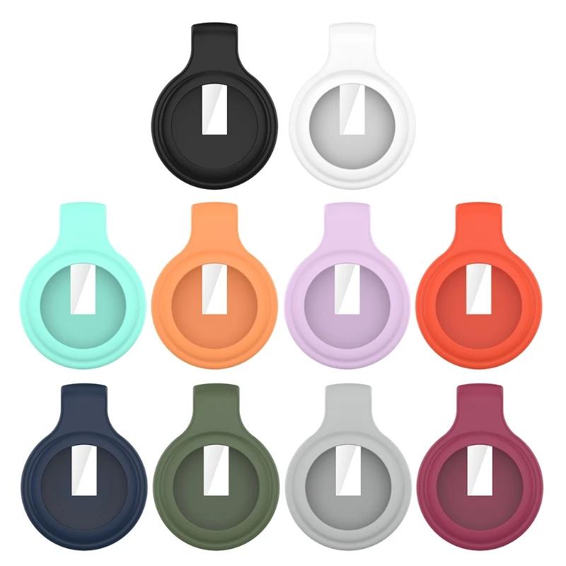 

Soft Silicone Case Compatible with AirTags, Portable Tracking Device Protector Anti-Scratches Protective Cover Skin