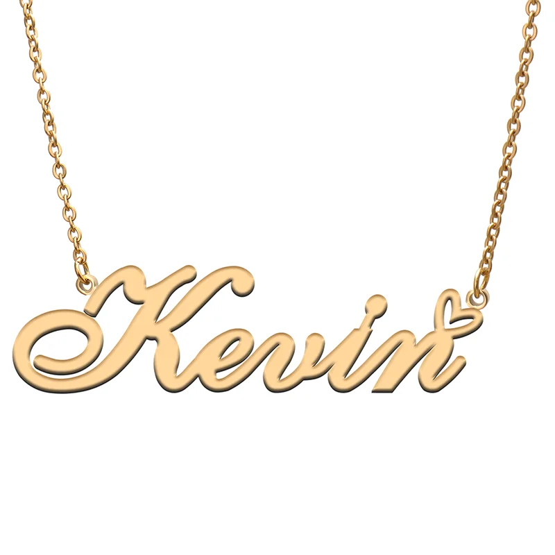

Kevin Name Tag Necklace Personalized Pendant Jewelry Gifts for Mom Daughter Girl Friend Birthday Christmas Party Present