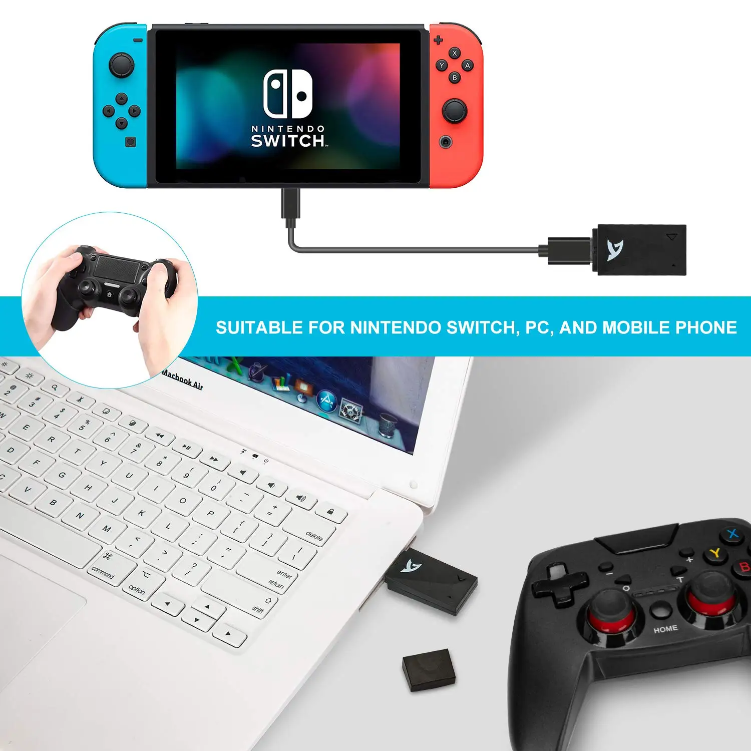 Беспроводной usb-адаптер Bluetooth для Windows Mac Raspberry Pi Nintendo Switch поддерживает