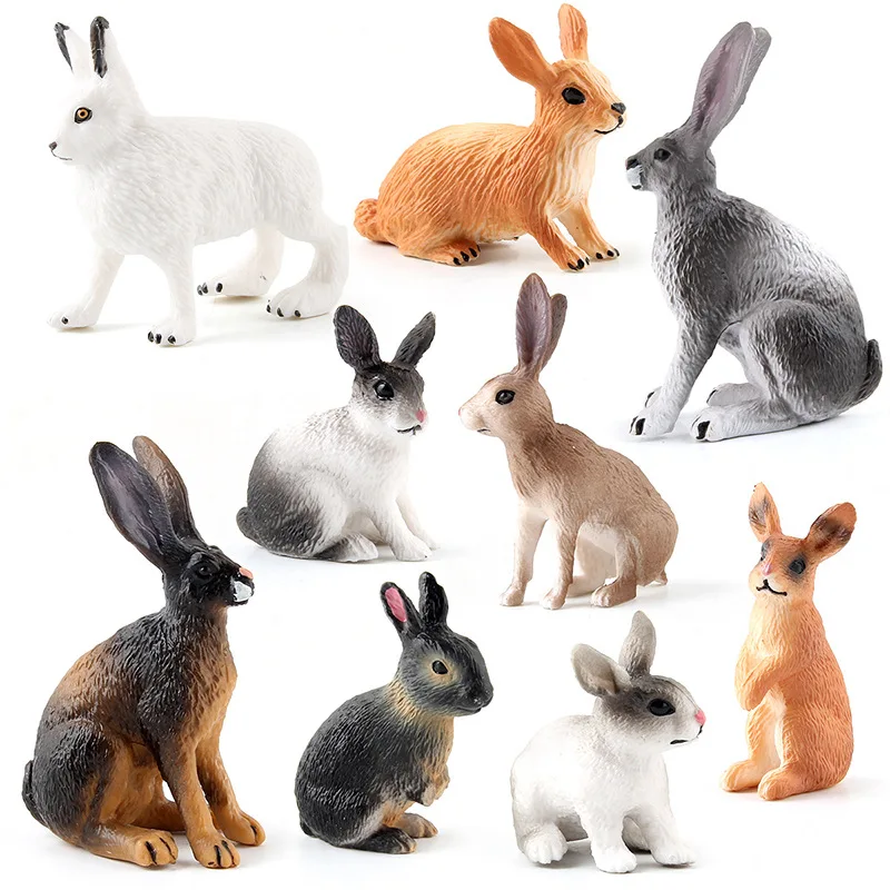 

Simulation Rabbit Animal Models Toys Figurine Small Hare Forest Wild Animals Plastic Decoration Educational Toy Gift For Kids