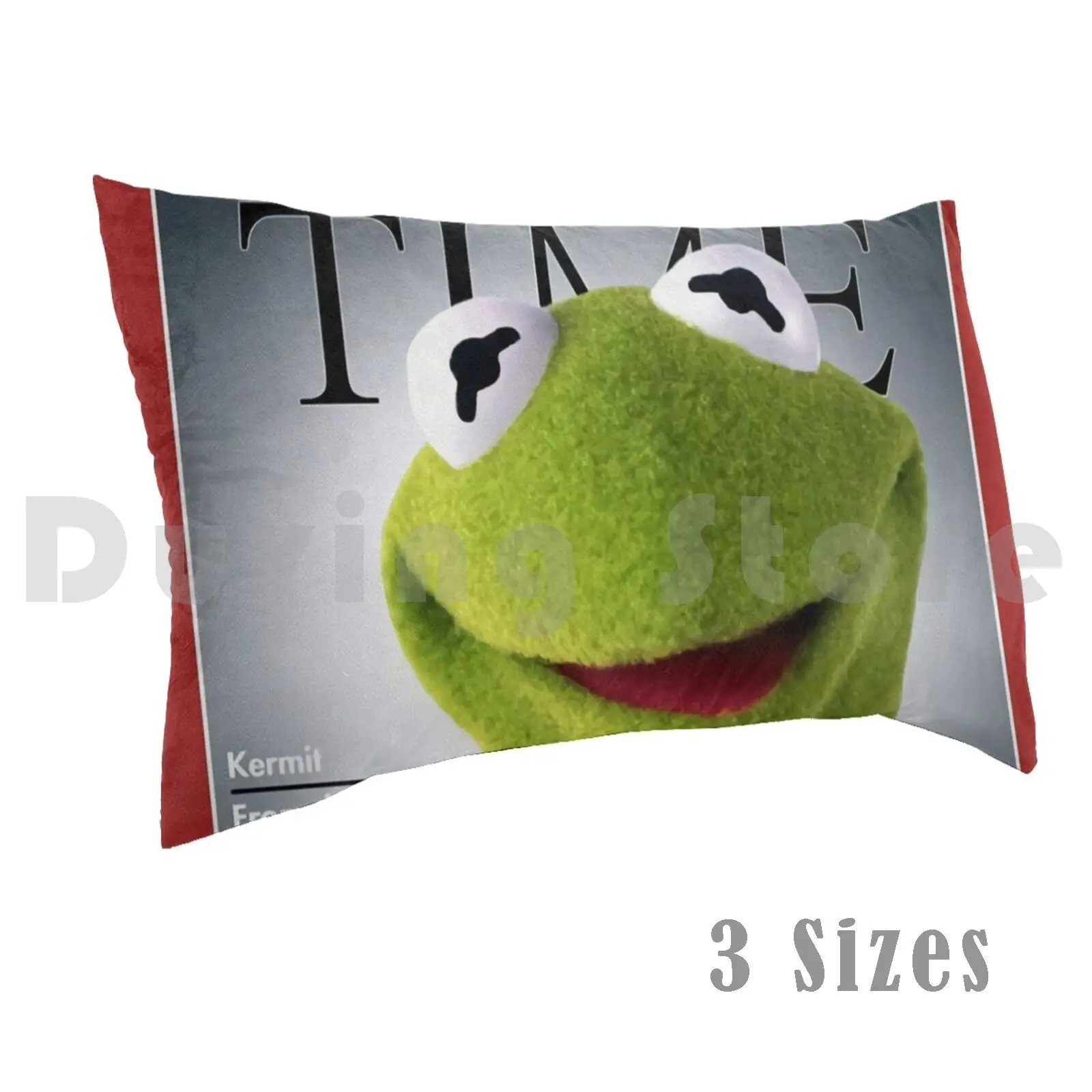 

In Time Pillow Case DIY 50x75 Frog Green Meme Funny Cute Guys Hi Ho Sesame Street Boi Sad Mad Bad Glad