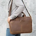 Мужской кожаный портфель Luufan, деловая сумка из воловьей кожи, портфель для ноутбука 15,6 дюйма, сумка-мессенджер через плечо