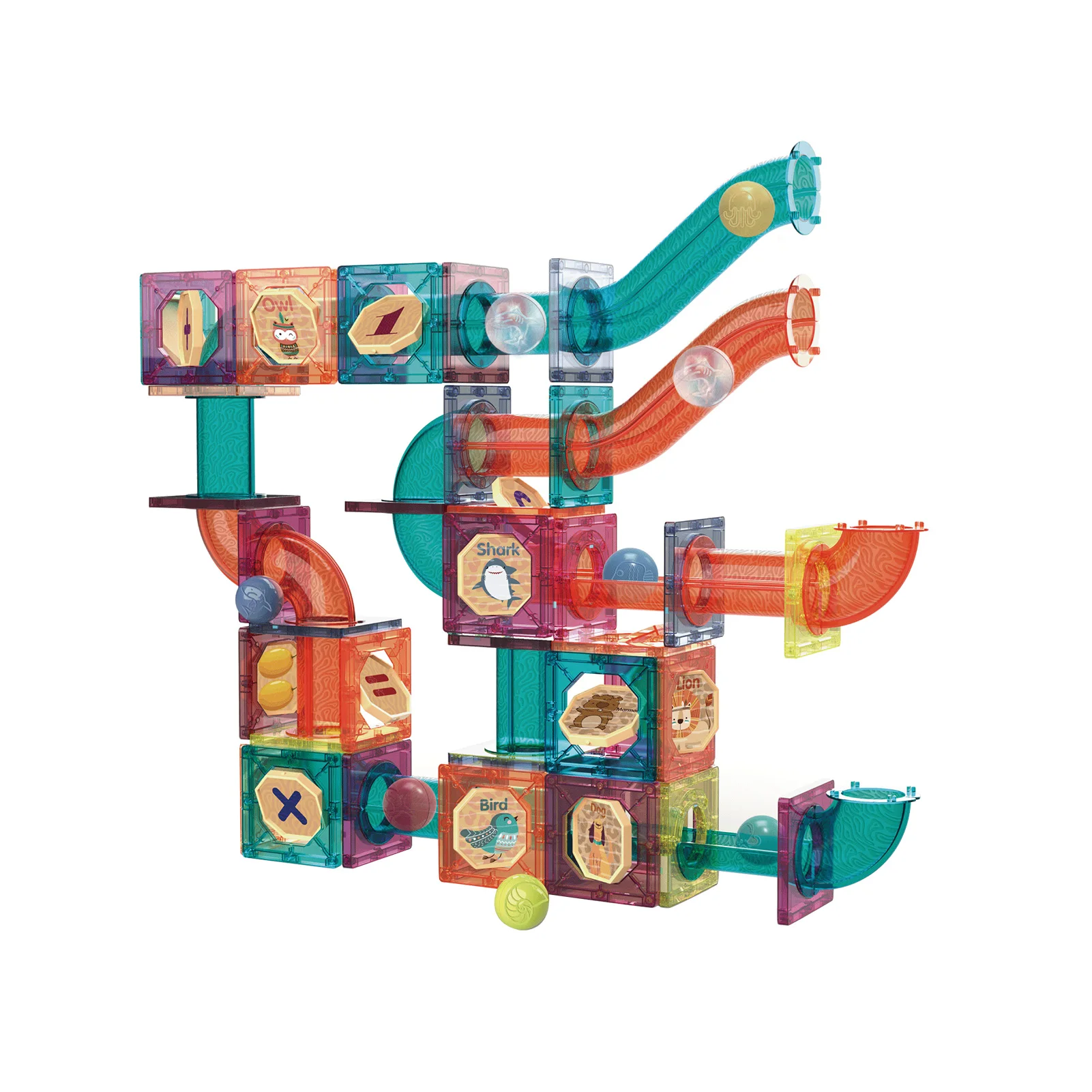 

Magnetic Building Kit Building Maze Block 3D Luminous Ball Track Stable Fun Educational Toy