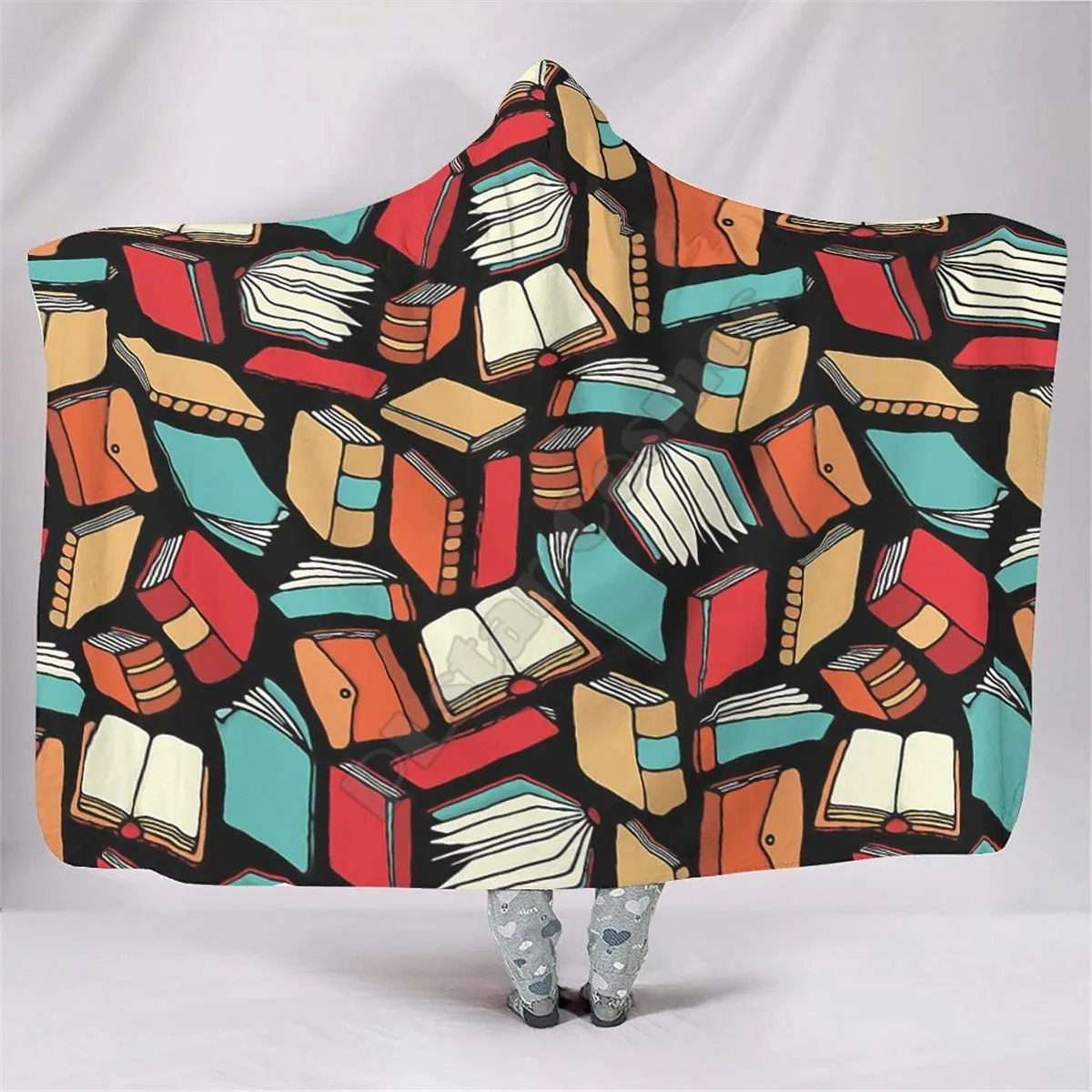 

Books Breathable Hooded Blanket 3D Printed Wearable Blanket Adults kids Blanket blanket throw blanket Drop Shipping