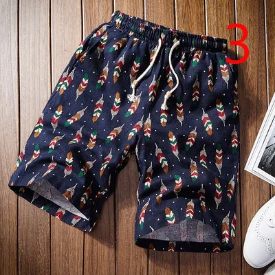 

Casual beach pants men's tide brand loose large size plus fertilizer thin section summer linen shorts trend wild