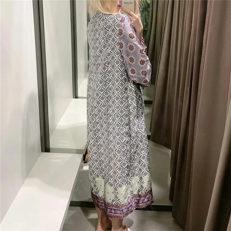 

PSEEWE Kimono Women Blouse Za 2021 Purple Print Long Woman Kimono Cardigan Vintage Japanese Style Long Sleeve Summer Blouses