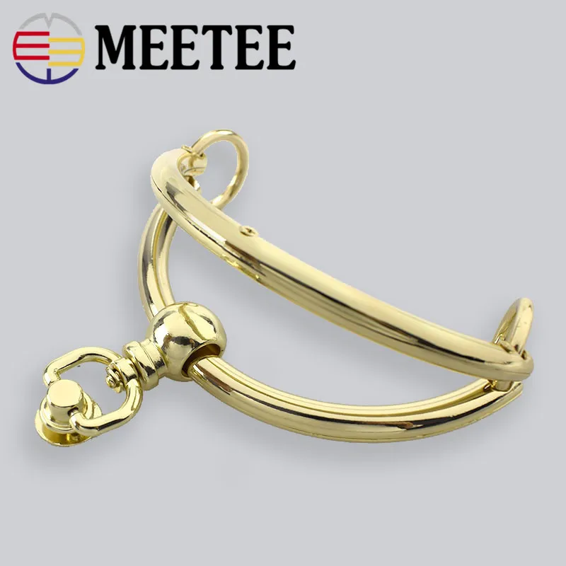 Meetee 1pc/2pcs ID95mm High-grade Alloy Round Bag Handles Buckle Purse Frame Hand Pull ORing Hook DIY Luggage Hardware Accessory | Дом и сад