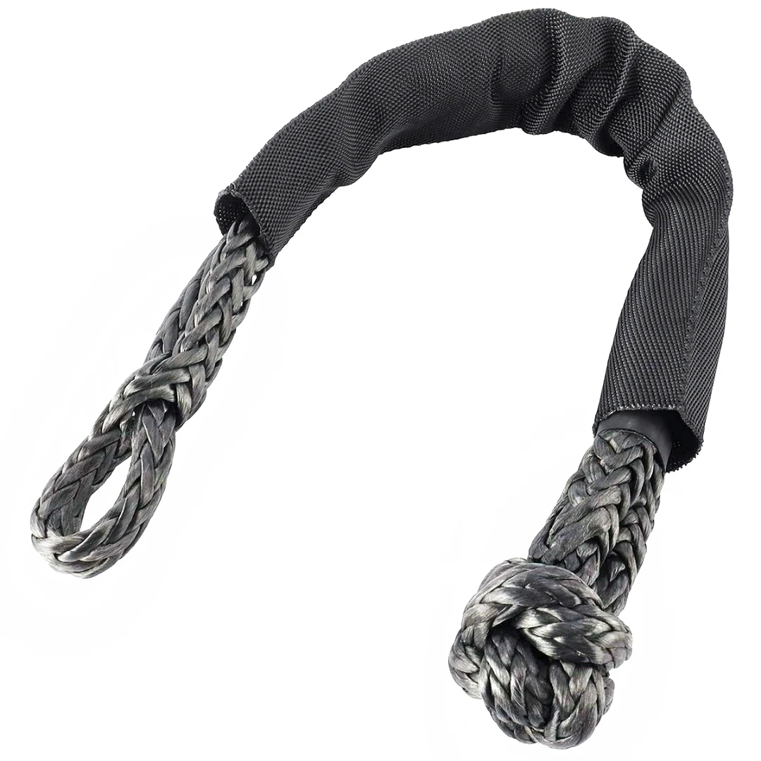 

2pcs Grey Car Winch Rope 55cm 17000kg Durable Tow Recovery Strap Practical Synthetic Soft Shackle Ropes Accessories